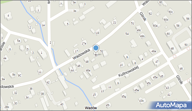 Kraków, Wadowska, 50, mapa Krakowa