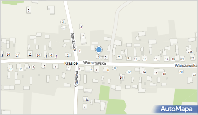 Krasice, Warszawska, 3, mapa Krasice