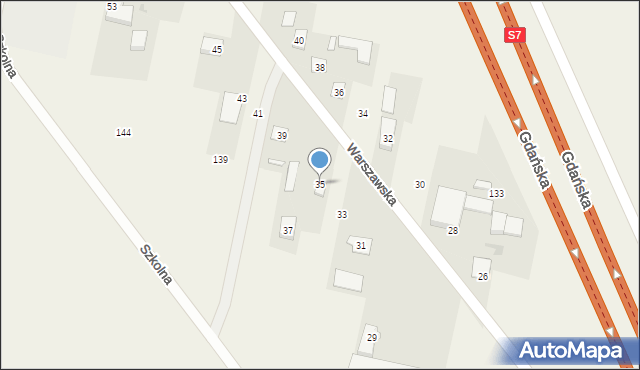 Kroczewo, Warszawska, 35, mapa Kroczewo