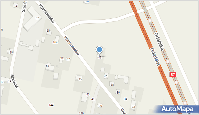 Kroczewo, Warszawska, 42, mapa Kroczewo