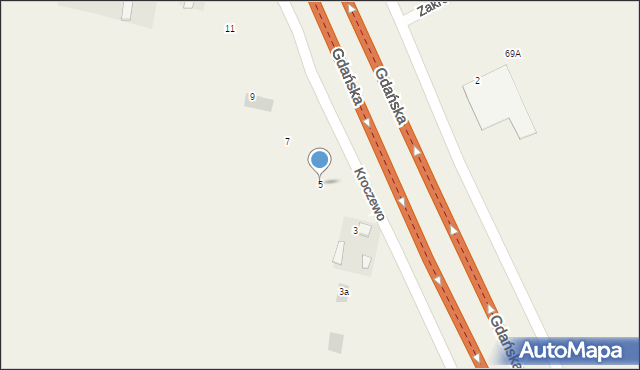 Kroczewo, Warszawska, 5, mapa Kroczewo