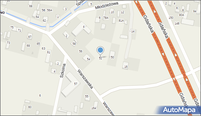 Kroczewo, Warszawska, 52, mapa Kroczewo