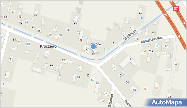 Kroczewo, Warszawska, 62, mapa Kroczewo