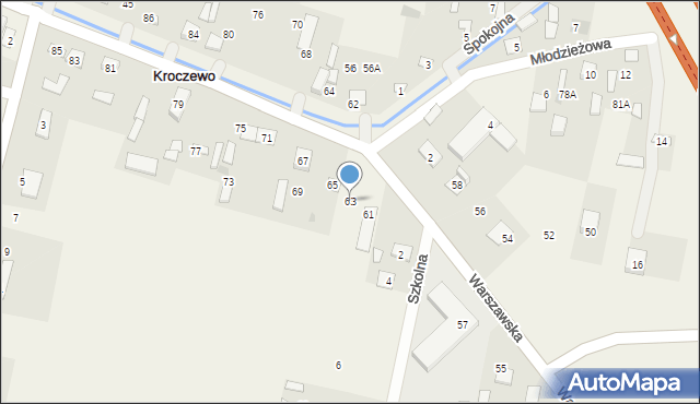 Kroczewo, Warszawska, 63, mapa Kroczewo