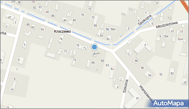 Kroczewo, Warszawska, 67, mapa Kroczewo