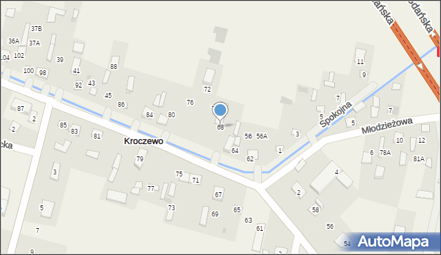 Kroczewo, Warszawska, 68, mapa Kroczewo