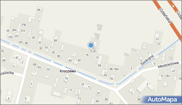 Kroczewo, Warszawska, 74, mapa Kroczewo