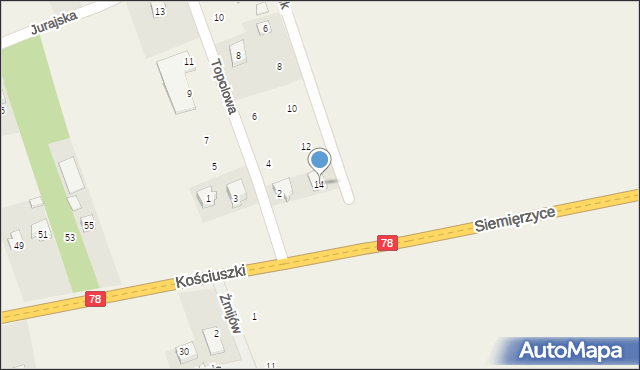 Kroczyce, Wapiennik, 14, mapa Kroczyce