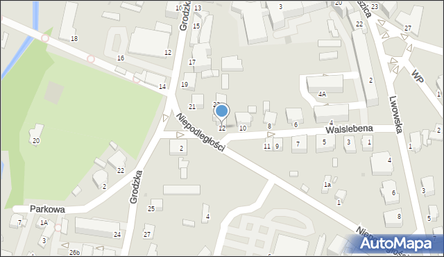 Krosno, Walslebena Teodora, 12, mapa Krosna