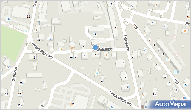 Krosno, Walslebena Teodora, 5, mapa Krosna