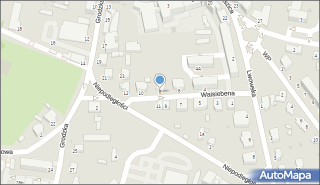 Krosno, Walslebena Teodora, 8, mapa Krosna