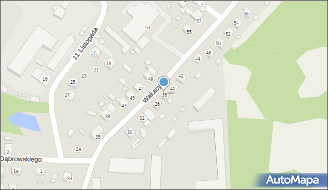 Krosno Odrzańskie, Wakacyjna, 38, mapa Krosno Odrzańskie