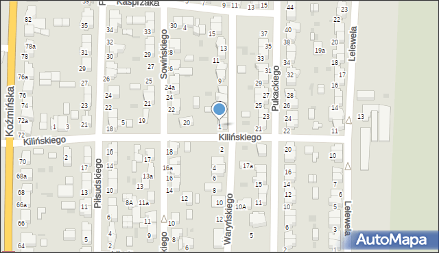 Krotoszyn, Waryńskiego Ludwika, 1, mapa Krotoszyna