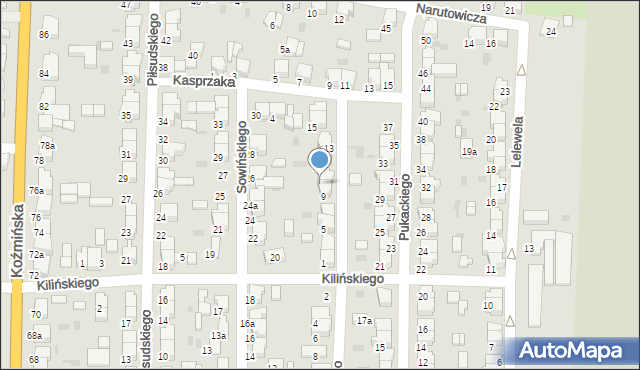 Krotoszyn, Waryńskiego Ludwika, 9a, mapa Krotoszyna