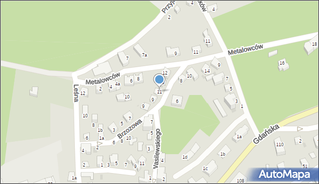 Krynica Morska, Wasilewskiego Bernarda, mjr., 11, mapa Krynica Morska