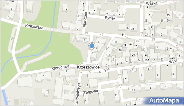 Krzeszowice, Walkowskiego Jana, dr., 2, mapa Krzeszowice