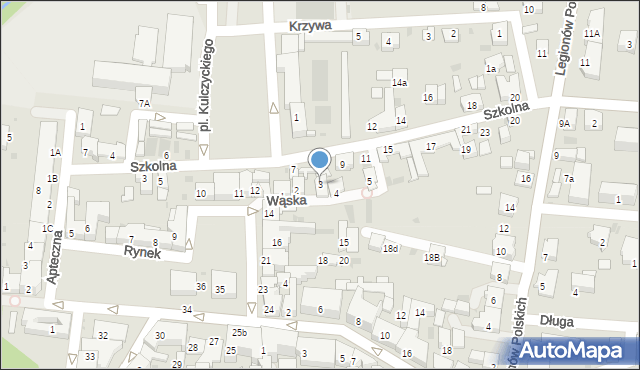 Krzeszowice, Wąska, 3, mapa Krzeszowice