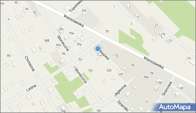 Kuligów, Warszawska, 52b, mapa Kuligów