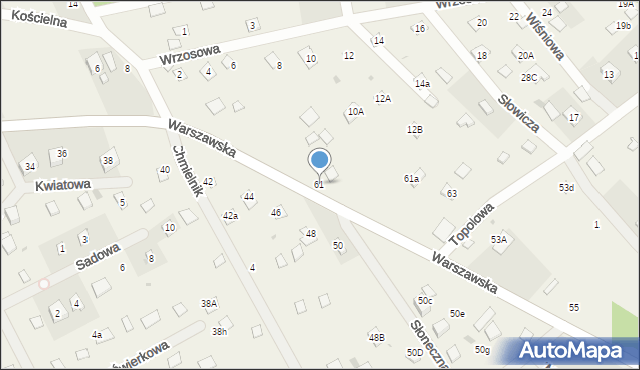 Kuligów, Warszawska, 61, mapa Kuligów