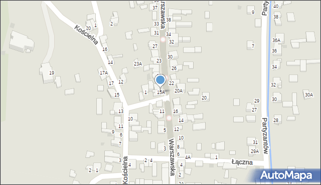 Kunów, Warszawska, 15A, mapa Kunów