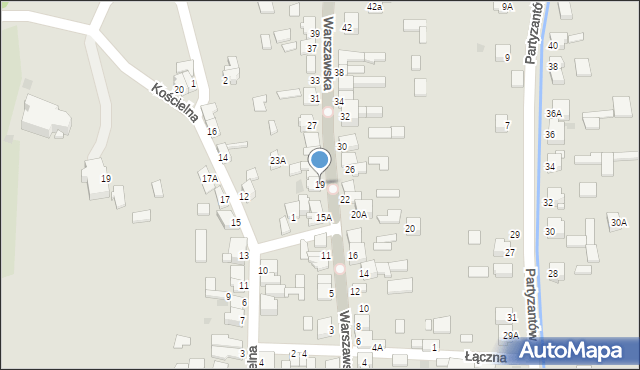 Kunów, Warszawska, 19, mapa Kunów