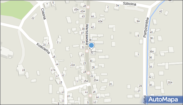 Kunów, Warszawska, 32, mapa Kunów