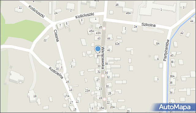 Kunów, Warszawska, 37, mapa Kunów