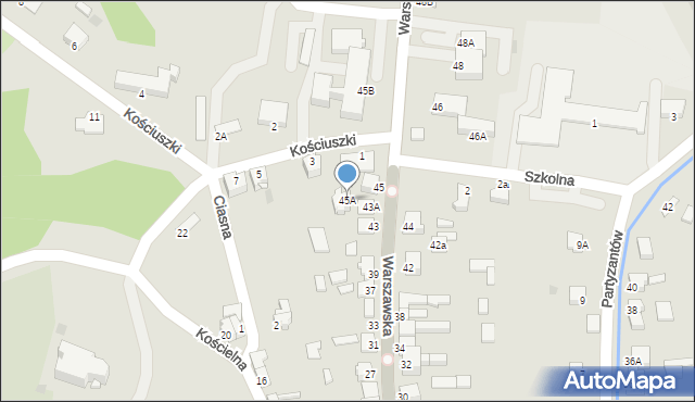 Kunów, Warszawska, 45A, mapa Kunów