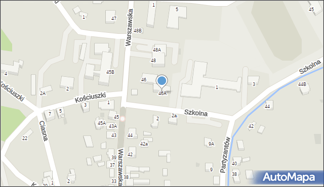 Kunów, Warszawska, 46A, mapa Kunów