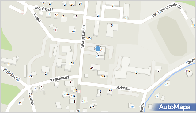 Kunów, Warszawska, 48, mapa Kunów