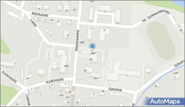 Kunów, Warszawska, 48A, mapa Kunów