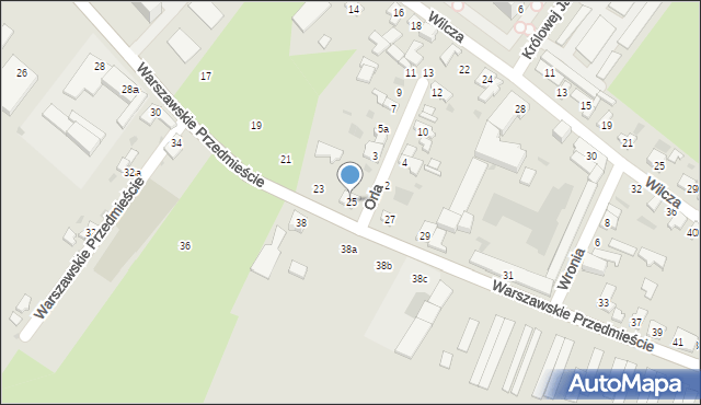 Kutno, Warszawskie Przedmieście, 25, mapa Kutno