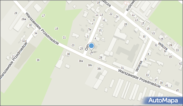 Kutno, Warszawskie Przedmieście, 27, mapa Kutno