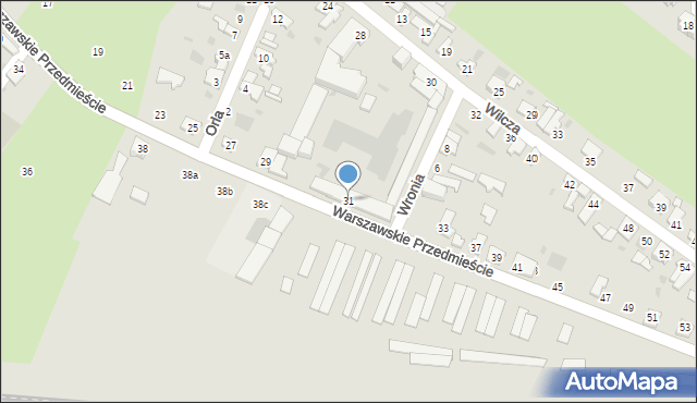 Kutno, Warszawskie Przedmieście, 31, mapa Kutno