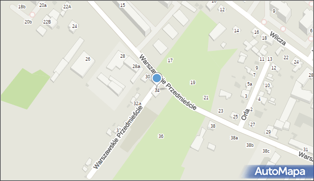 Kutno, Warszawskie Przedmieście, 34, mapa Kutno