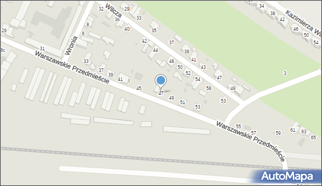 Kutno, Warszawskie Przedmieście, 47, mapa Kutno