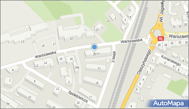 Kwidzyn, Warszawska, 20, mapa Kwidzyn