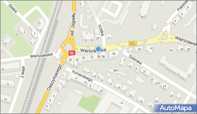 Kwidzyn, Warszawska, 34, mapa Kwidzyn