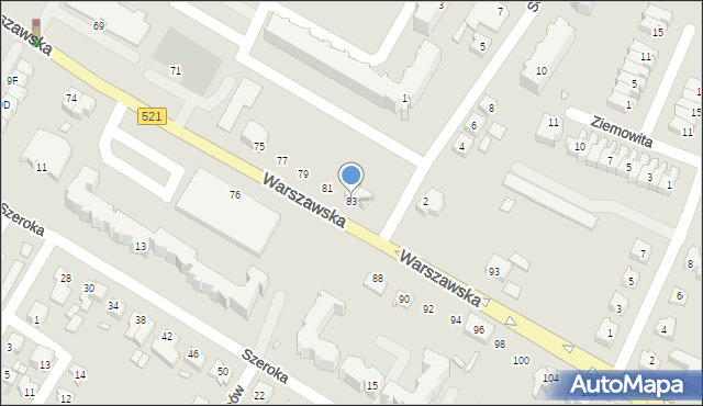 Kwidzyn, Warszawska, 83, mapa Kwidzyn