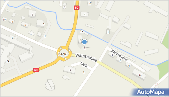 Łąck, Warszawska, 1, mapa Łąck