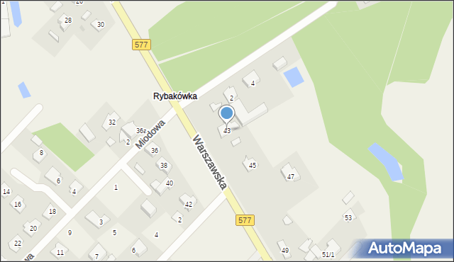 Łąck, Warszawska, 43, mapa Łąck