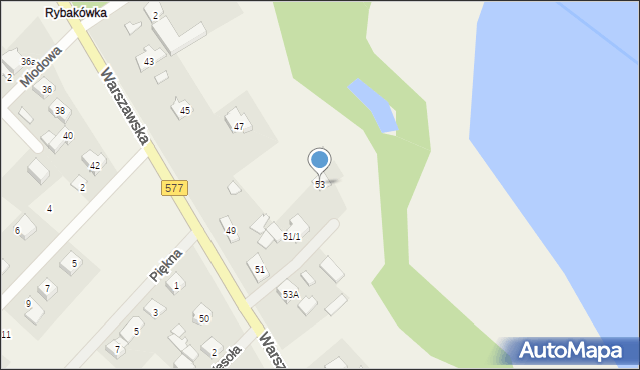 Łąck, Warszawska, 53, mapa Łąck