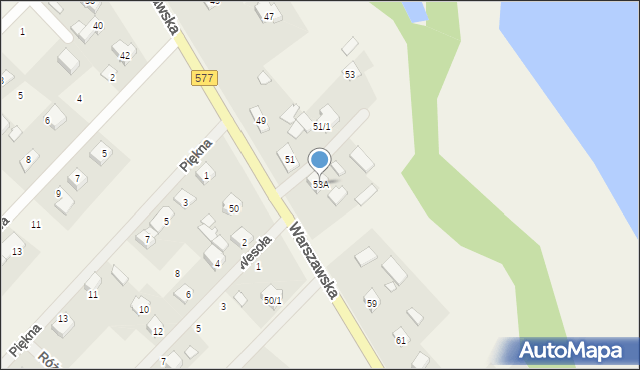 Łąck, Warszawska, 53A, mapa Łąck