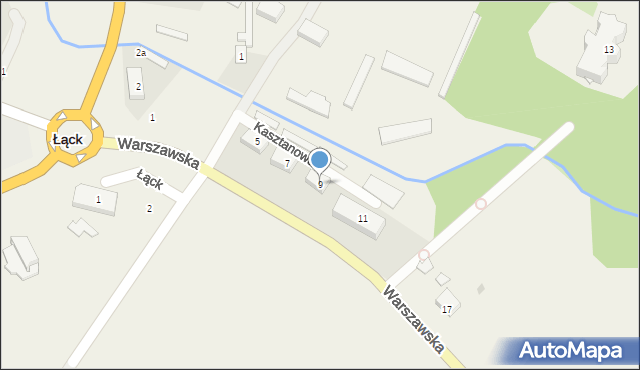 Łąck, Warszawska, 9, mapa Łąck
