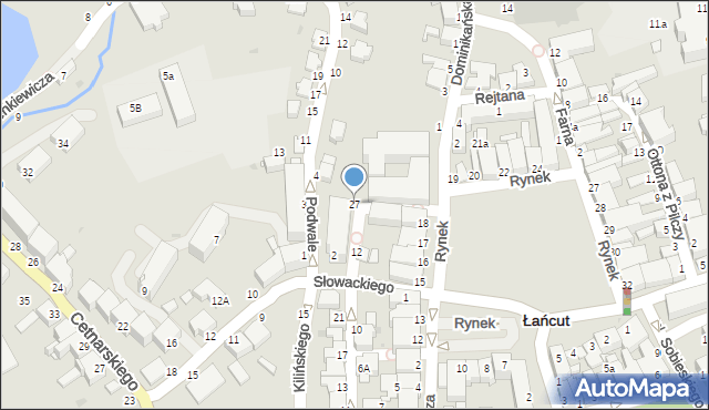 Łańcut, Wałowa, 27, mapa Łańcut