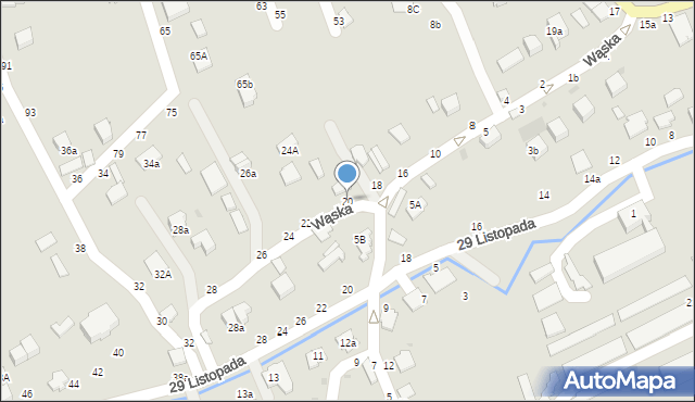 Łańcut, Wąska, 20, mapa Łańcut