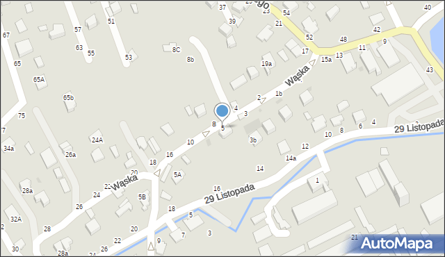 Łańcut, Wąska, 5, mapa Łańcut