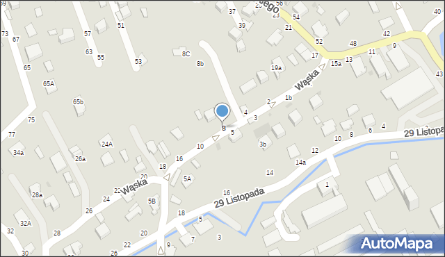 Łańcut, Wąska, 8, mapa Łańcut