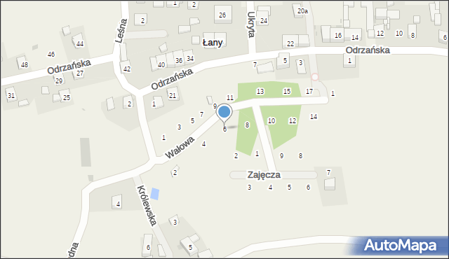 Łany, Wałowa, 6, mapa Łany