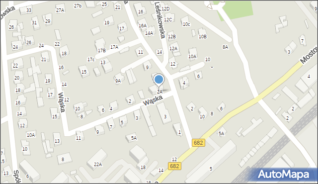 Łapy, Wąska, 2A, mapa Łapy